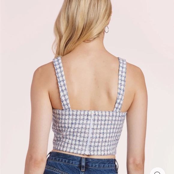 Amanda Uprichard Percy Tweed Cropped Top in Captiva - Picture 3 of 7